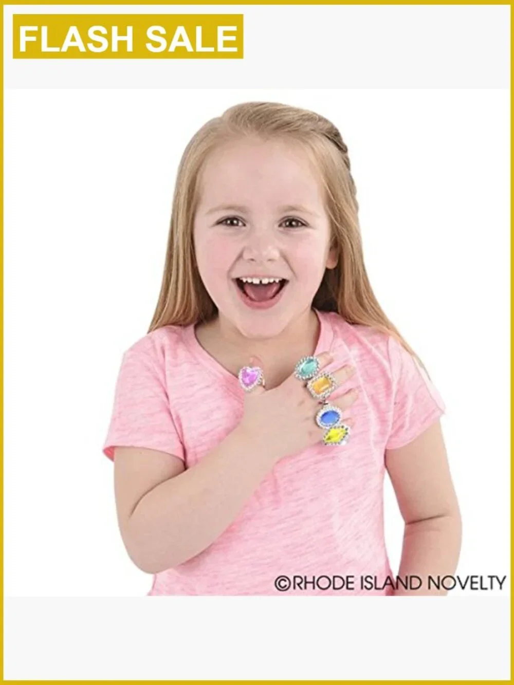 24 Pack Plastic Jewel Rings Kids Dress Up Party Favors